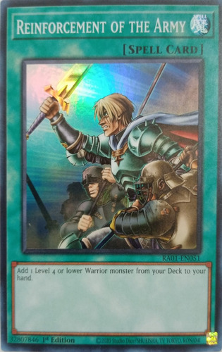 Yu-gi-oh! Reinforcement Of The Ra01-en051 1st Edi Super Rara