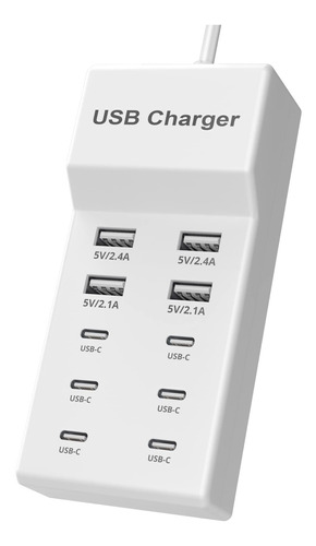 Estacin De Carga Usb C 6 Puertos Usb-c Hub Cargador De 10 Pu