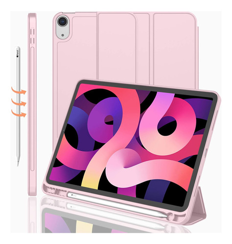 Funda iPad Air 4 Imieet Delgada Con Soporte Lápiz Rosa