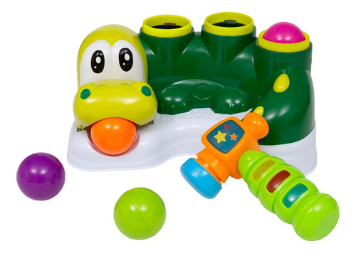 Brinquedo Jacaré Bate Martelo Com Som E Luzes E 6 Bolas Buba
