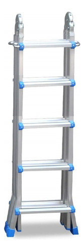 Escalera de aluminio multipropósito Treppe DLM405 plata y azul