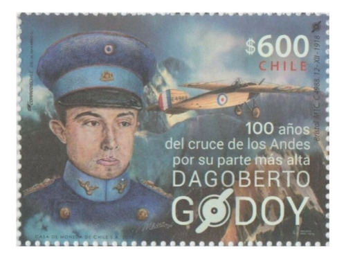 Estampilla / Sello Postal Chile - Dagoberto Godoy