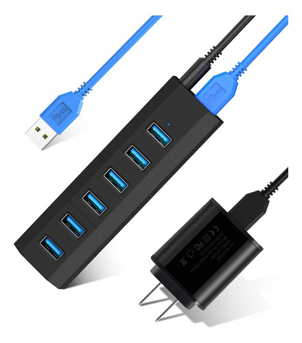 Usb Hub, Aiibe 6 Puertos Super Alta Velocidad Usb 3.0 Splitt