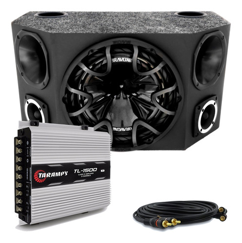 Caixa Som Completo Sub Bravox 12 Pol + Taramps Tl 1500