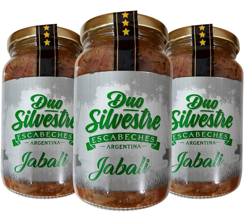 Escabeche Duo Silvestre De Jabali Alimento Frasco 500gr X 3