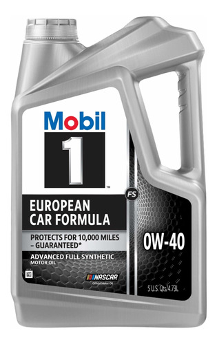 Aceite Mobil 1 Sintético 0w-40 Fórmula Europea, 5qts/4,73l