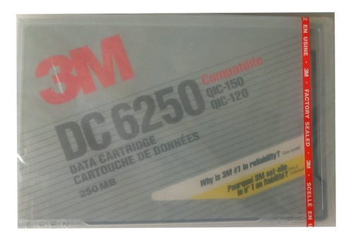 Data Cartridge 3m Dc 6250 Original 250mb Cinta Vintage