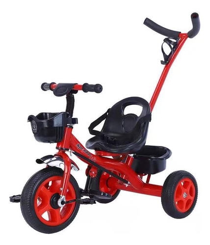 Triciclo Para Niños Con Empujador Removible Y 2 Canastos