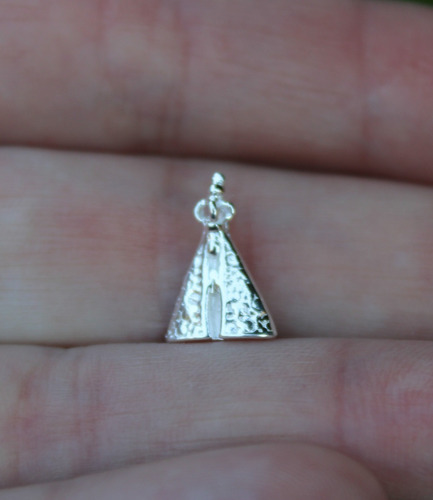 Imagem 3 de 4 de Pingente Medalhinha N. Senhora Aparecida Prata 925
