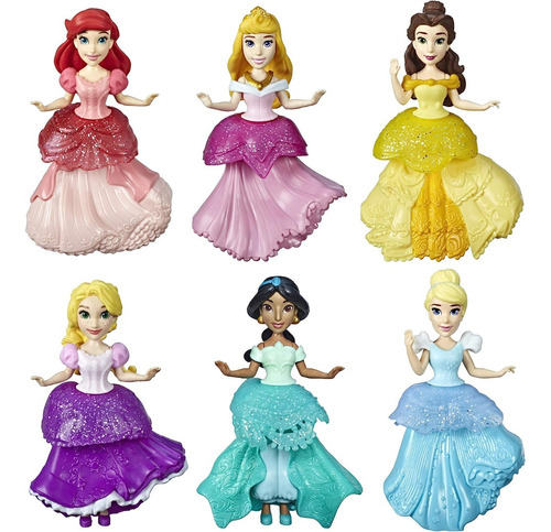 Muñecas Princesas Disney Colección Arco Iris X 6