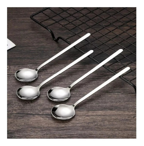 Pacote de colheres de cozinha de aço inoxidável Yan L-168 com 6 unidades com alça colorida de aço inoxidável