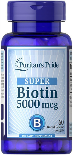 Puritan's Pride | Biotin | 5000mcg | 60 Rapid Softgels