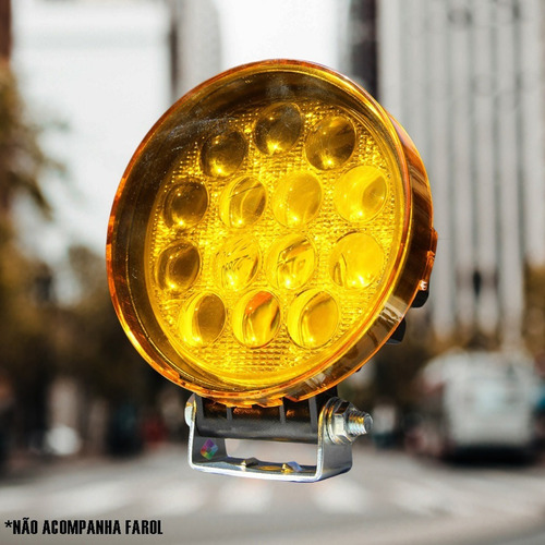 Imagem 4 de 5 de Par Lente Capa Âmbar P/ Farol Led 27w 42w 12cm