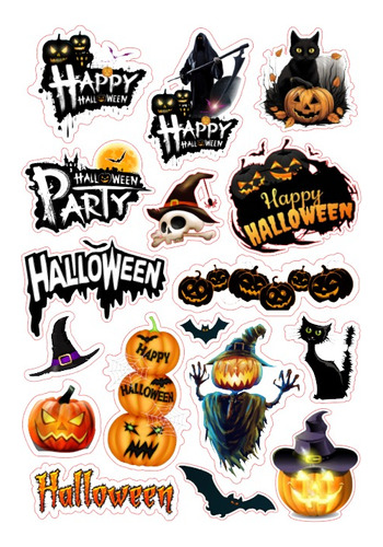 Sticker Adhesivos Temática Halloween 50 Unidades. 