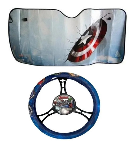 Paquete Funda Volante Avengers Parasol Capitán América Auto