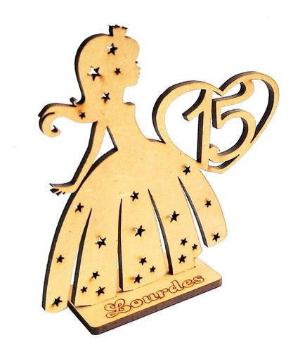 Imagen 3 de 3 de 35 Souvenir Vestido Estrella 15 Años + Central 20cm Oferta !