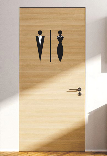 Cartel Baño Para Exterior 15cm De Alto Señalización Blanco Y Negro Con Relieve
