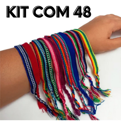 Kit 48 Pulseiras Reggae Sortidas Praia Amizade Tornozeleria