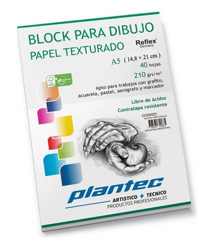 Block Para Dibujo Texturado 210 Grs A5 - Encolado - Plantec