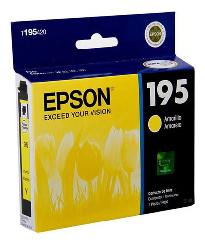 Cartucho Tinta Epson Amarillo 195 3ml Xp20 Xp101 Xp201 