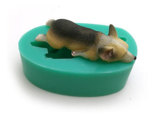 Molde Silicon Perro Corgi Patas Hacia Atrás