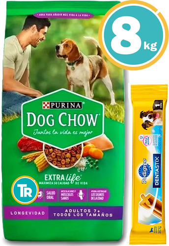 Imagen 1 de 10 de Alimento Purina Dog Chow Perros Mayores 8kg + Envío S/cargo