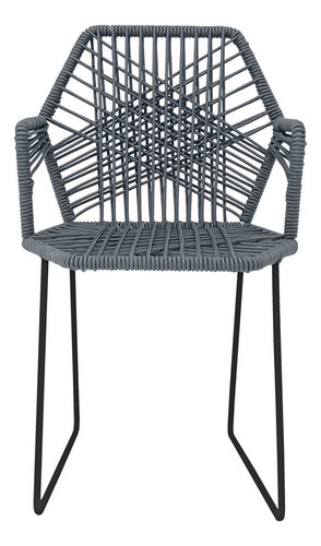 Silla Cuerda Poliester Acapulco Hexagonal By Promobel Color Gris