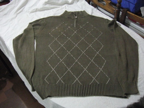 Sweater;  Medio Cierre Buckle Bke Talla Xl Color Verde