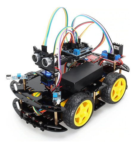 Kit Carro 4wd Robot Seguidor De Línea Y Evasor De Obstáculos