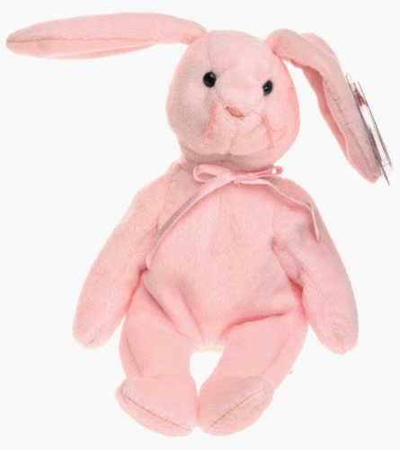 Ty Beanie Baby, Coleccionable '' Hoppity '' Pink Rabbit