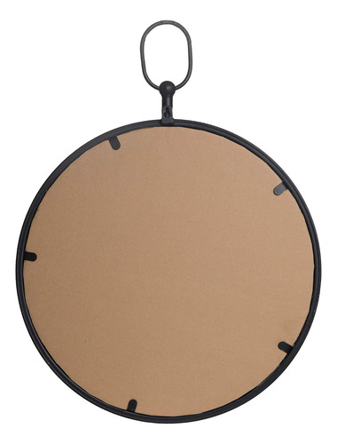 Espejo De Pared Redondo Negro Con Mango Decorativo
