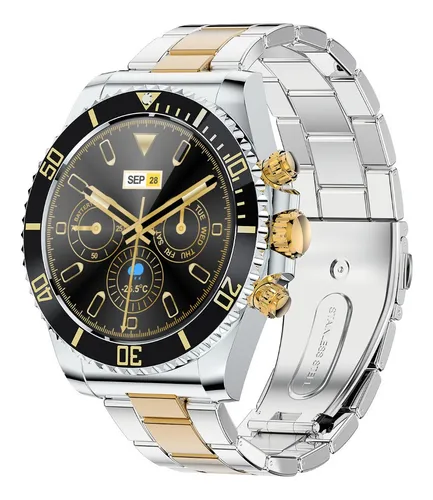 Reloj Smartwatch Aw12 Hombre Malla Acero Android Ios