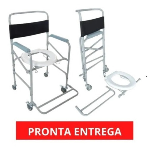 Cadeira Sanitária Higiênica De Banho Em Aço D40 Dellamed