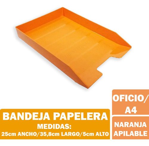 Bandeja Papelera A4 Oficio Auto Apilables Pack X3 En Colores