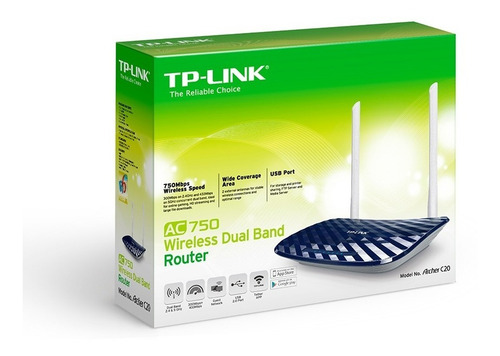 Router Tp-link Ac750 Archer C20 Dual 2.4/5.0ghz 3 Antenas