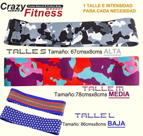 Imagen 2 de 10 de Set 3 Bandas De Resistencia Circular Tela Elástica Pro Crazy