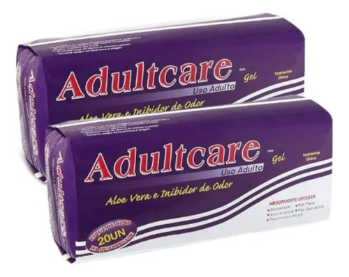 Absorvente Geriátrico Adultcare Pós Parto C/ 20un (kit C/ 2)