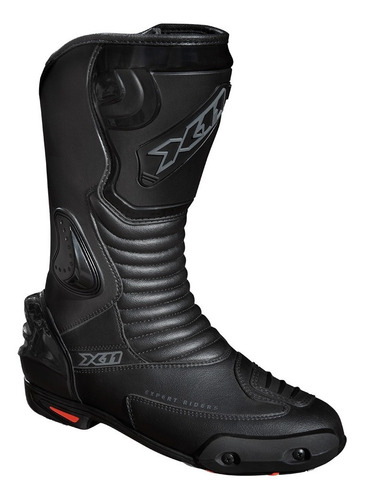 Bota X11 Race Track Motociclista Couro Cano Longo Preto