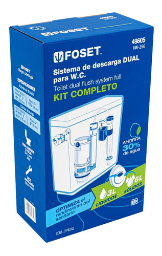 Juego De Accesorios Para Wc, Con Sistema Dual, Foset 49605