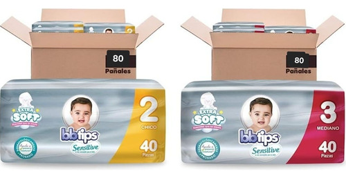 Pañales Bbtips Sensitive Etapa 2 Y 3 Caja Con 160 Pz