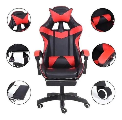 Silla Gamer Con Reposapiés 