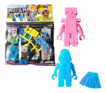 Comprar 15 Muñecos Minecraft  Bloques  Para Armar Juguetes Piñata