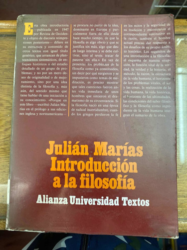 Introducción A La Filosofía - Julian Marias