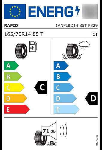 Neumático Rapid P329 165/70 R14 85t 1 Unidad