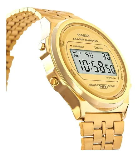Reloj Casio Vintage Unisex A171weg-9a Dorado Digital De Cuarzo Agente Oficial