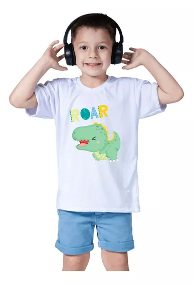 Camiseta Camisa Blusa Infantil Dino Niver Rex Sauro Safari