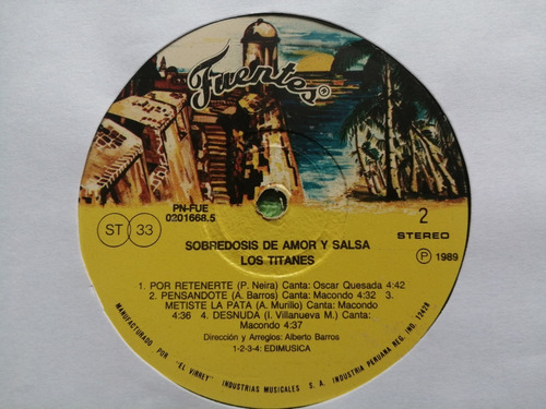 Eam Lp Vinilo Los Titanes Sobredosis De Amor Y Salsa 1989 (Usado)