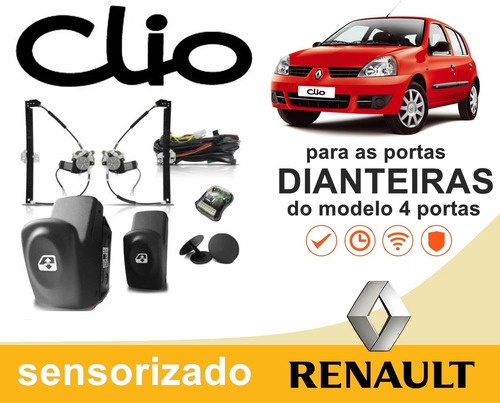Kit Vidro Elétrico Clio 2008 Dianteiras Do 4p Sem Juros
