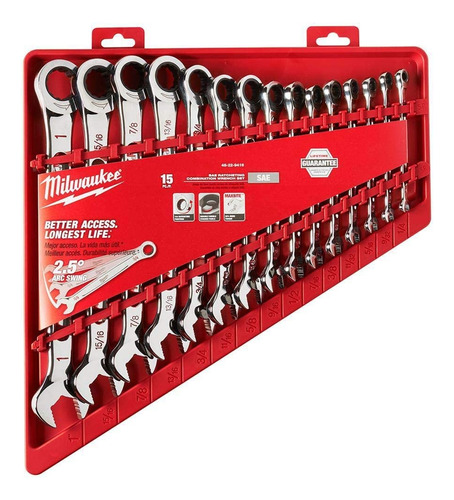 Kit De 15 Llaves Combinadas Estándar Milwaukee 48229416