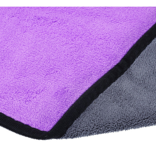 Toalla Microfibra Paño De Limpieza Auto Gris Morado 80x60cm